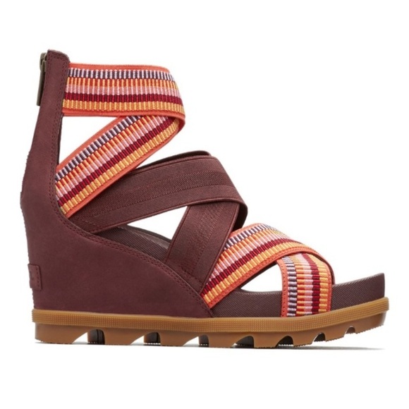 SOREL Joanie II Strap Stripes Sandal 6.5 Platform Beach Maximalist Resortwear - Picture 16 of 16